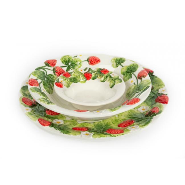 Schaal aardbei plat en rond Ø 35 cm