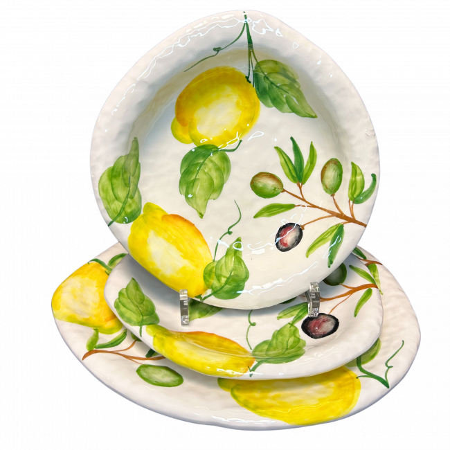 Turijn Olijf Citroen met reliëf Kom M