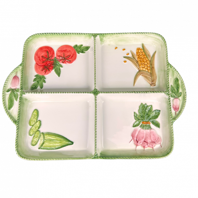 Orto Italiano – Vierkante Antipasti Schaal met 4 Vakken