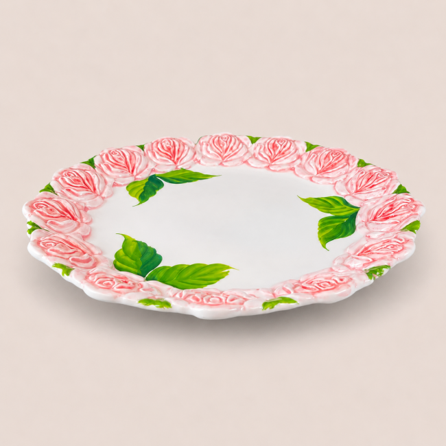Rosa Romantica -  Presenteerschaal met reliëf