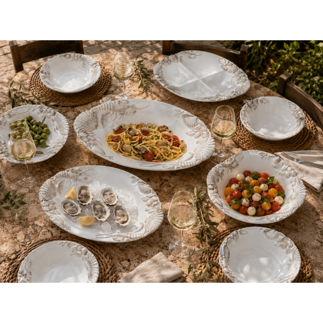 Frutti di Mare Ostrica Antipasti 4-Vaks Schaal