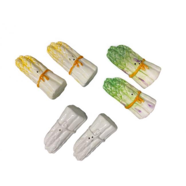 Peper en zout setje gele asperges
