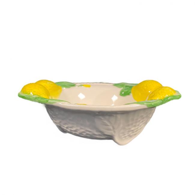 Napels Diep kommetje Citroen (Onderkant bladreliëf)