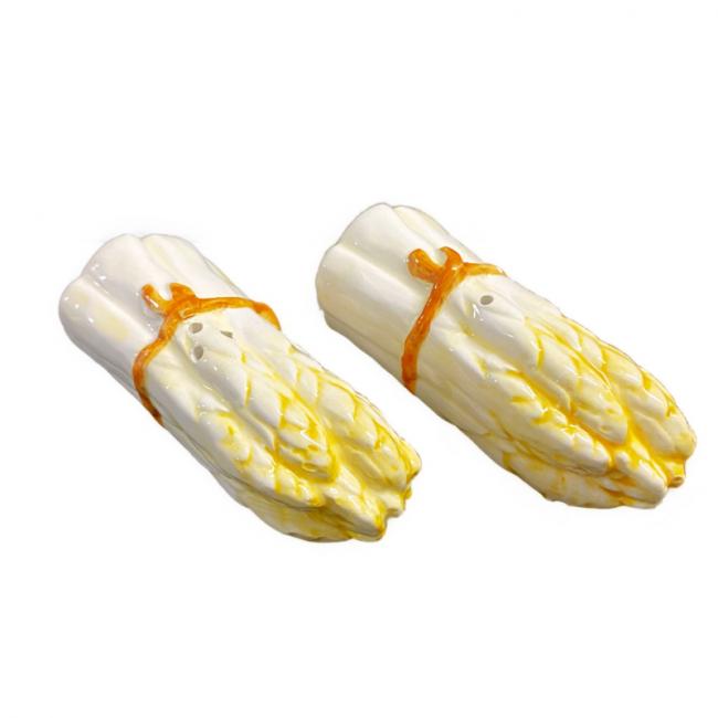 Peper en zout setje gele asperges