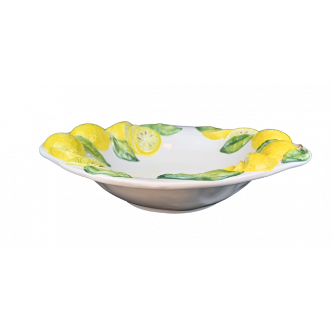 Grote diepe 0vale Citroenschaal met reliëf