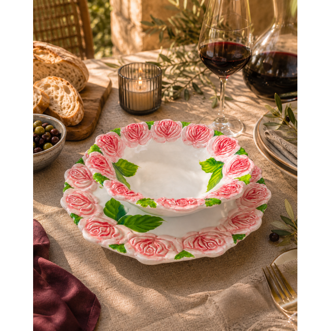Rosa Romantica - Diepe Serveerschaal Reliëf