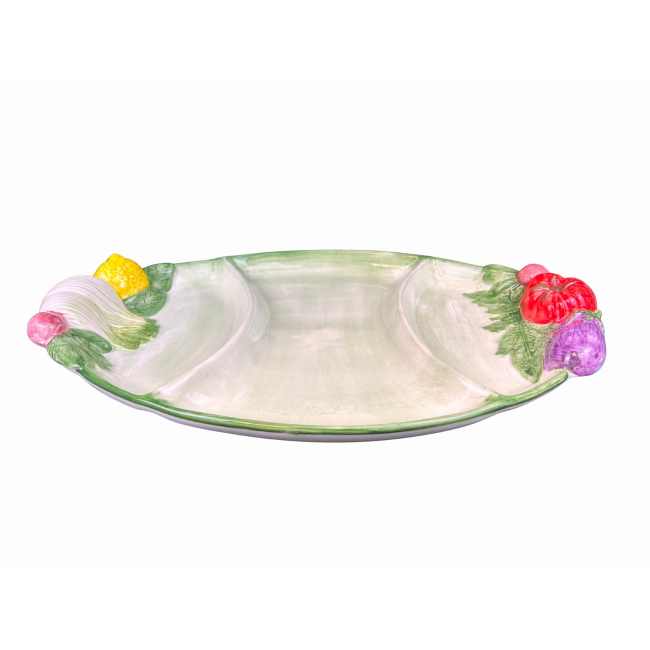 Orto Italiano – Ovale Groenteschaal met Drie Compartimenten