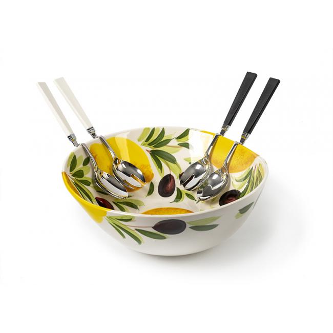 Organische schaal citroen/ olijven XL