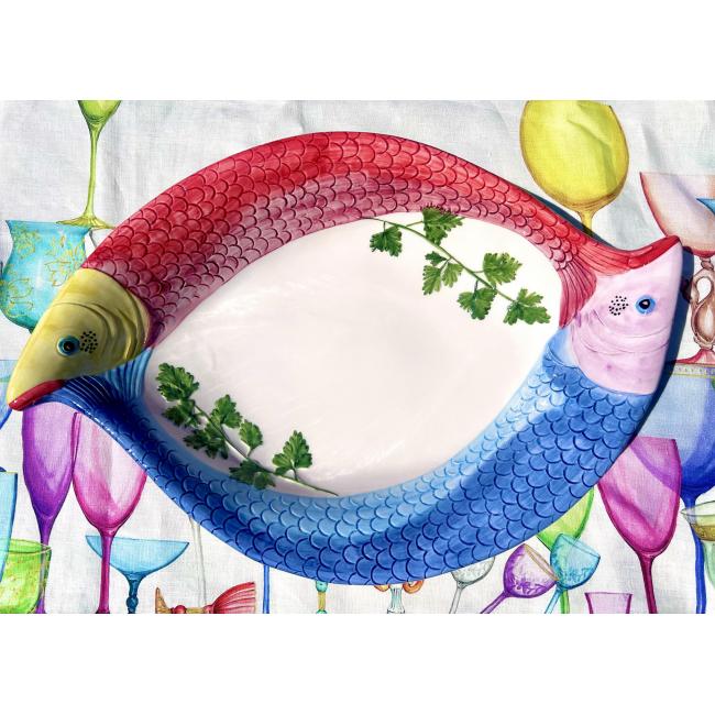 Grote Ovale Diepe Visschaal XXL 60x40