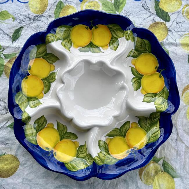 Damascato 6 vaks antipasti schaal Citroen XXL