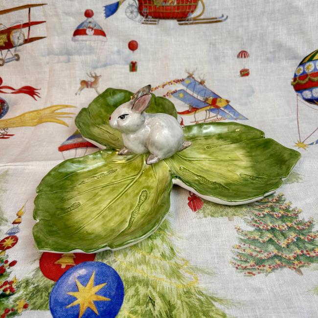 Coniglio Verde – 3-vaks schaal met konijn