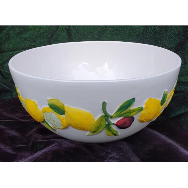 Ronde diepe schaal citroen en olijven L