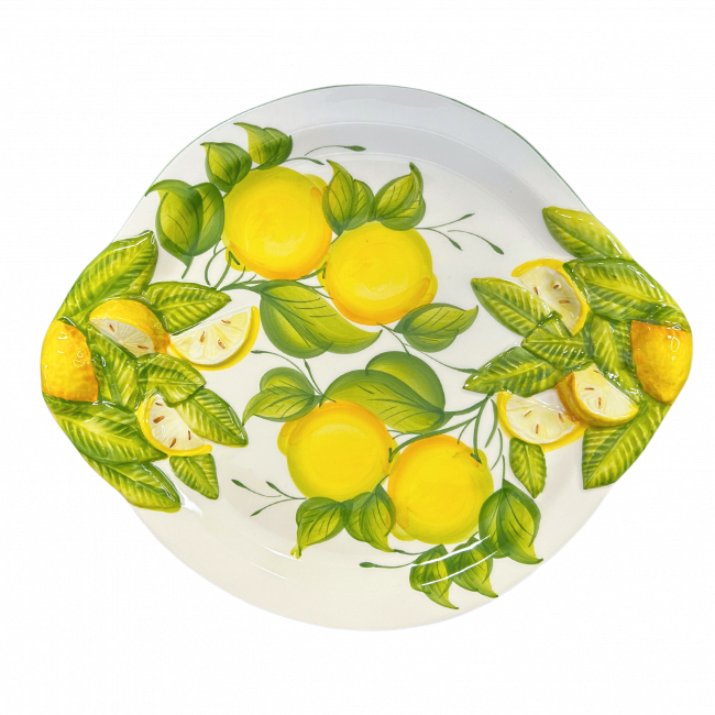 Citroenbord met reliëf + deco