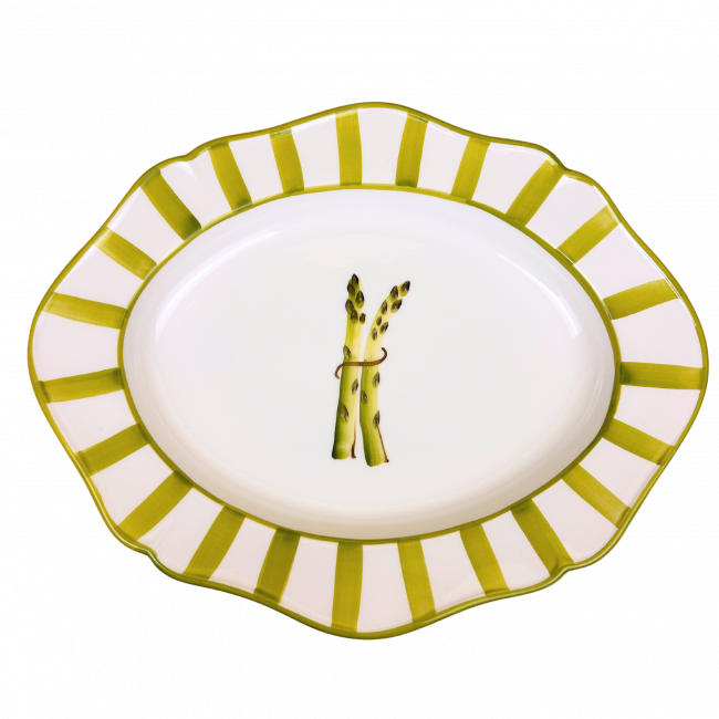 Asparagi a Righe ovale presenteerschaal