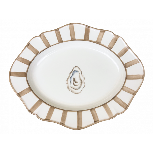 Ostrica a Righe ovale presenteerschaal