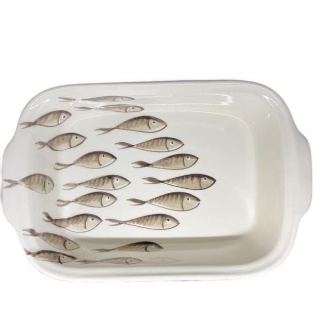 Lasagneschaal bruine visjes