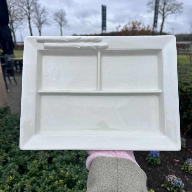 3 Vaks Aspergebord Wit