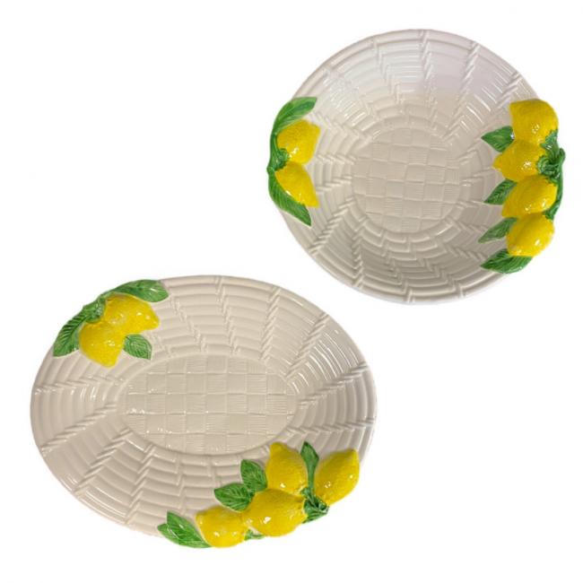 Napels Grote ronde diepe mand schaal Citroen