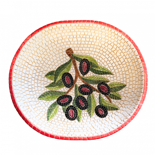 Mozaïek saladekom Olijf